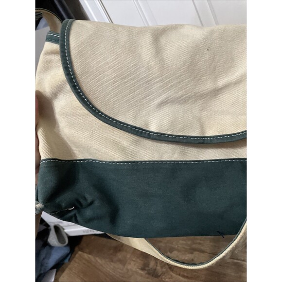 SET VTG LL Bean Boat & Tote Canvas Bag Large Blue Name READ 22x14 +purse FLAWS - Picture 14 of 16